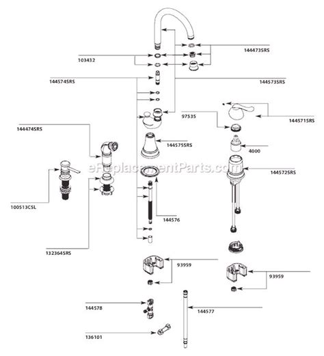 moen casrs parts list  diagram faucet parts kitchen sink faucets chrome kitchen faucet