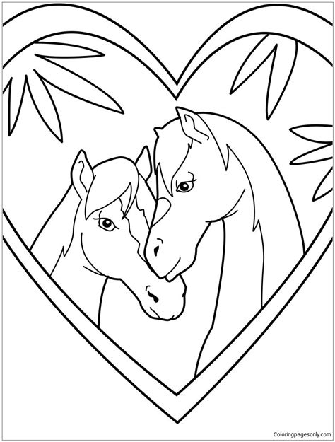 horse love coloring page  printable coloring pages