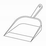Pan Dustpan Outline Drawing Clipart Cleaning Background Dust Symbol Isolated Icon Style Clipartmag Vector sketch template