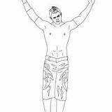 Coloring Wrestling Pages Wrestler Hellokids Printable Miz Wresling Victory Rope Climbing Ring Scene sketch template