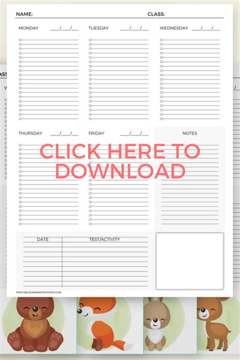 printable student planner  students   ages printables