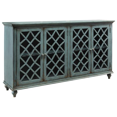 ashley signature design mirimyn lattice glass door accent cabinet