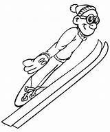 Coloring Skiing Kolorowanki Sportowe Dyscypliny Skifahren Druku Kolorowanka Du Dzieci Ausmalbild Jumper Hiver Kostenlos Inne Czasdzieci sketch template