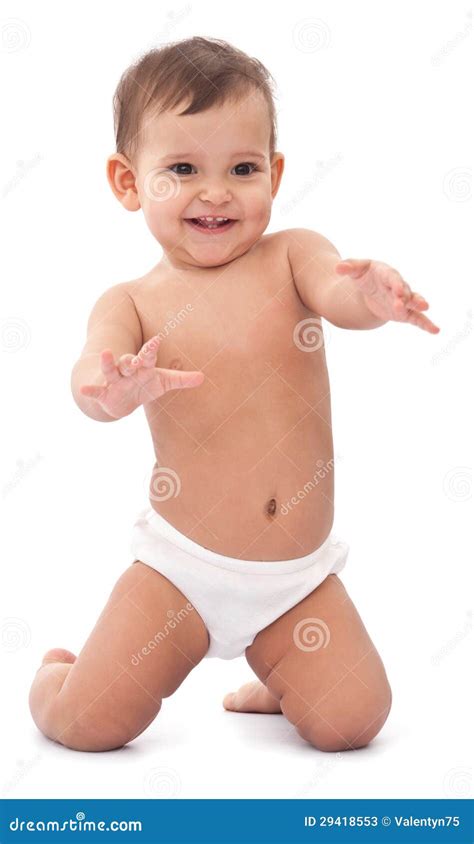 happy small baby isolated stock image image  girl