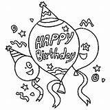 Birthday Coloring Party Balloon Kids Sheet sketch template