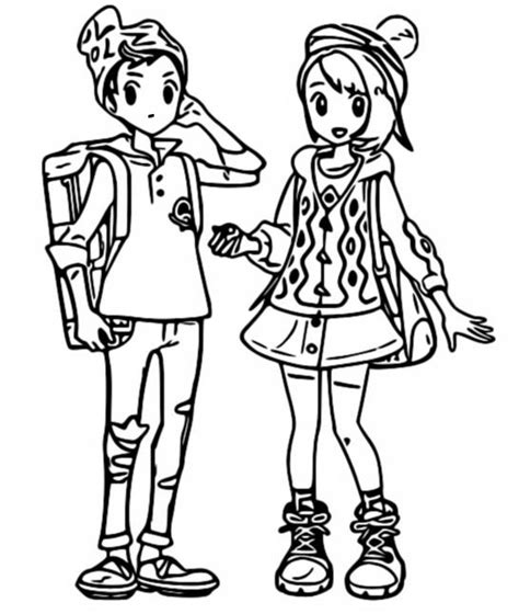 coloring page pokemon sword  shield  people   galar region