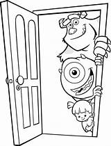 Coloring Monsters Inc Door Boo Monster Mike Sulley Front Pages Sullivan Wazowski Disney Doors Para Colorear Color Dibujos James Ink sketch template