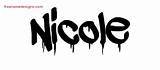 Nicole Graffiti Name Tattoo Designs Lettering Names Girl Freenamedesigns sketch template