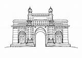 India Monument sketch template