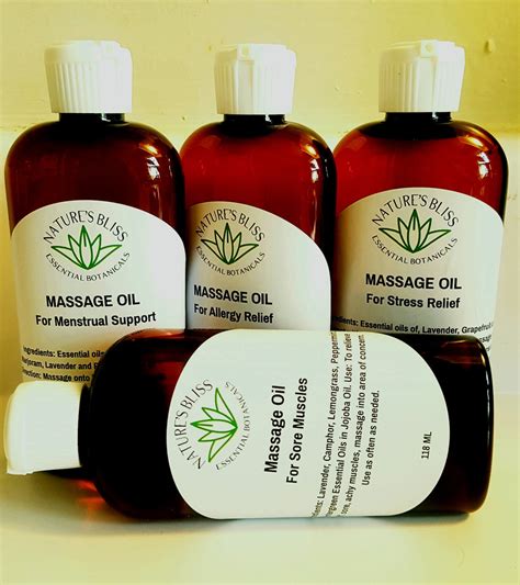 Aromatherapy Massage Oil Blend For Stress Relief Allergy Etsy