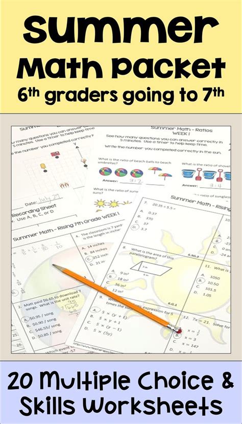 summer math worksheets review   grade  rising  graders