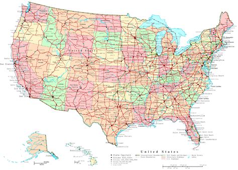 printable labeled map   united states