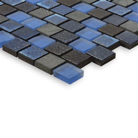 Light Blue Blend 1 X 1 Mosaic Tile Gl82323b1 Glass Pool Tile