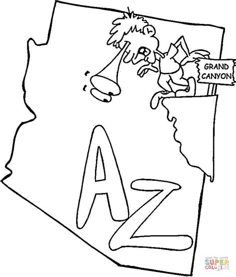 arizona map coloring page  printable coloring pages
