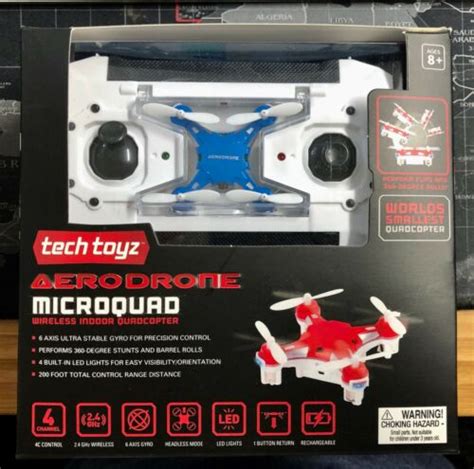 tech toyz aerodrone microquad wireless indoor quadcopter blue