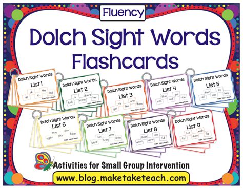 dolch  sight word flashcards   teach