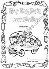 English Cover Portfolio Covers School Coloring Book Pages Worksheet Preschool Teacher Activities Kids Esl Worksheets Lessons Notebook Grade Pre Folder sketch template