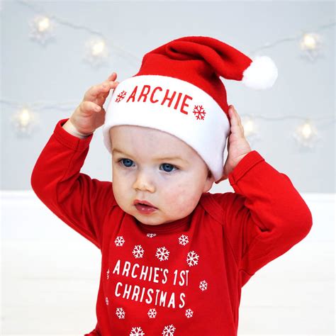 personalised baby santa hat  sparks  daughters