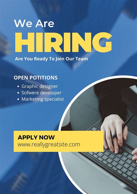 hiring poster  poster template piktochart truongquoctesaigoneduvn