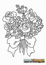 Coloring Pages Bouquet Flower Wedding Flowers Color Print Kids Roses Ages Creativity Recognition Develop Skills Focus Motor Way Fun Popular sketch template