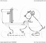 Toilet Outline Drinking Coloring Dog Illustration Royalty Djart Clip Vector Clipart Regarding Notes sketch template