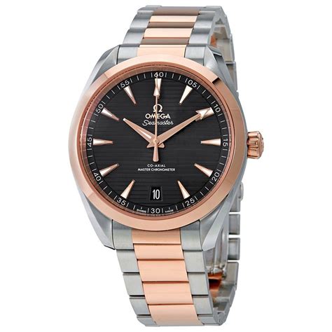 omega seamaster rose gold stainless steel aqua terra automatic  size mm guest