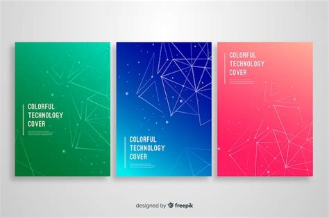 colorful technology cover collection  vector