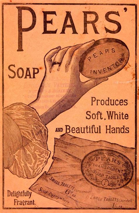 ad pears soap fragrant health beauty victorian women bar orange hand female vintage
