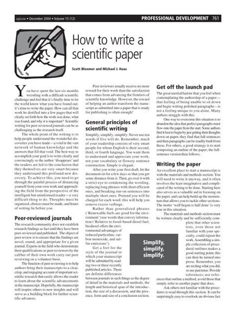 write  scientific paper