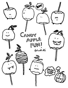 candy apple fun clip art  coloring pages kindergarten font funny