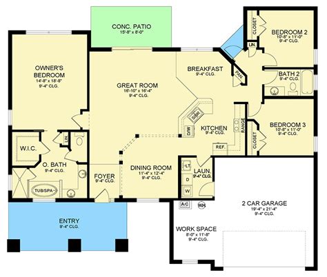 bed ranch house plan  open concept living ka architectural designs house plans