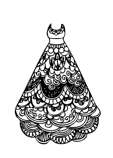 dress coloring pages printable customize  print