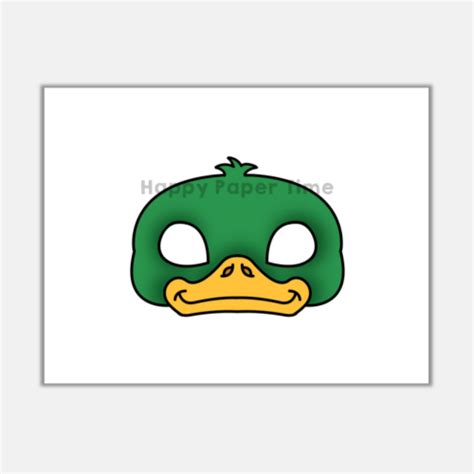duck paper mask printable pond animal craft activity costume