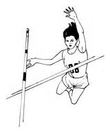 Coloring Athletics Pages Pole Vault Woman sketch template