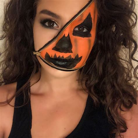 pumpkin zipper makeup zipper halloween makeup halloween pumpkin makeup