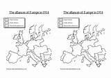 Map War Blank Europe 1914 Worksheet Coloring Worksheeto Pages Via sketch template