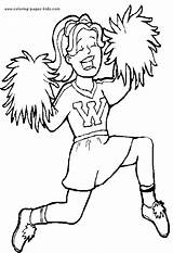 Color Coloring Pages Cheerleader Cheerleading Sports Printable Kids Sheets Print Sheet Found School sketch template