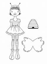 Prima Julie Nutting Stamp Cling Bee Girl sketch template