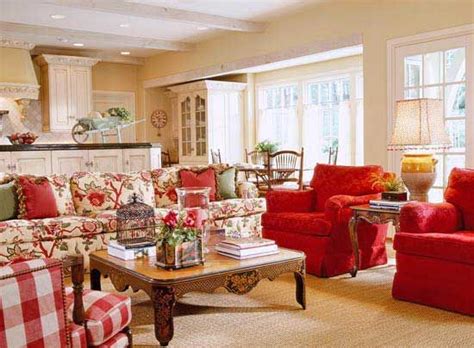 cozy conversation area living room red cottage living rooms french country living room