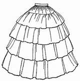 Pattern Skirt Victorian Ball Gown Skirts Patterns Edwardian Walking Dress Dresses Coloring Costume Costumes Bustle Sewing Style Crinoline Custom 1850 sketch template