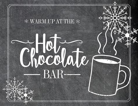 hot chocolate bar instant printable sign etsy ireland