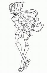 Flora Winx Coloring Pages Print Color sketch template