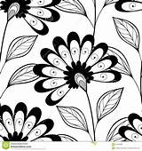 Bloemenpatroon Naadloos Zwart sketch template