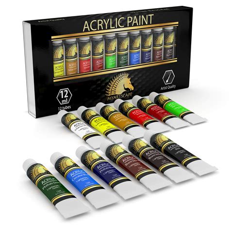 acrylic paint set artist quality paints  painting canvas wood