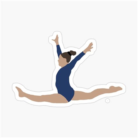 gymnast split leap drawing sticker  amy shimizu