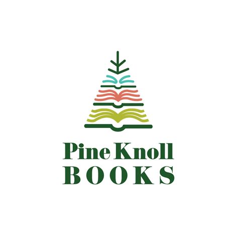 pine knoll bookspine tree logo design logo cowboy
