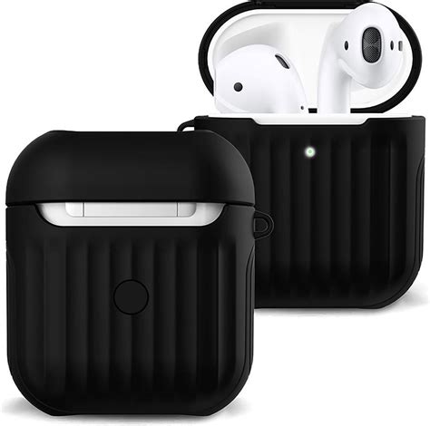 hoes voor apple airpods  case hoesje hard cover ribbels zwart bolcom