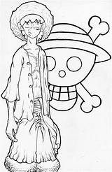 Luffy A28 sketch template
