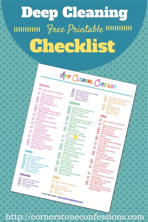 deep cleaning checklist  printable deep cleaning checklist