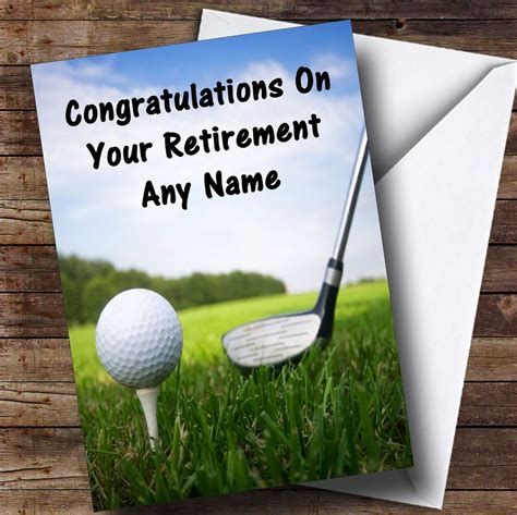 golf personalised retirement card  card zoo